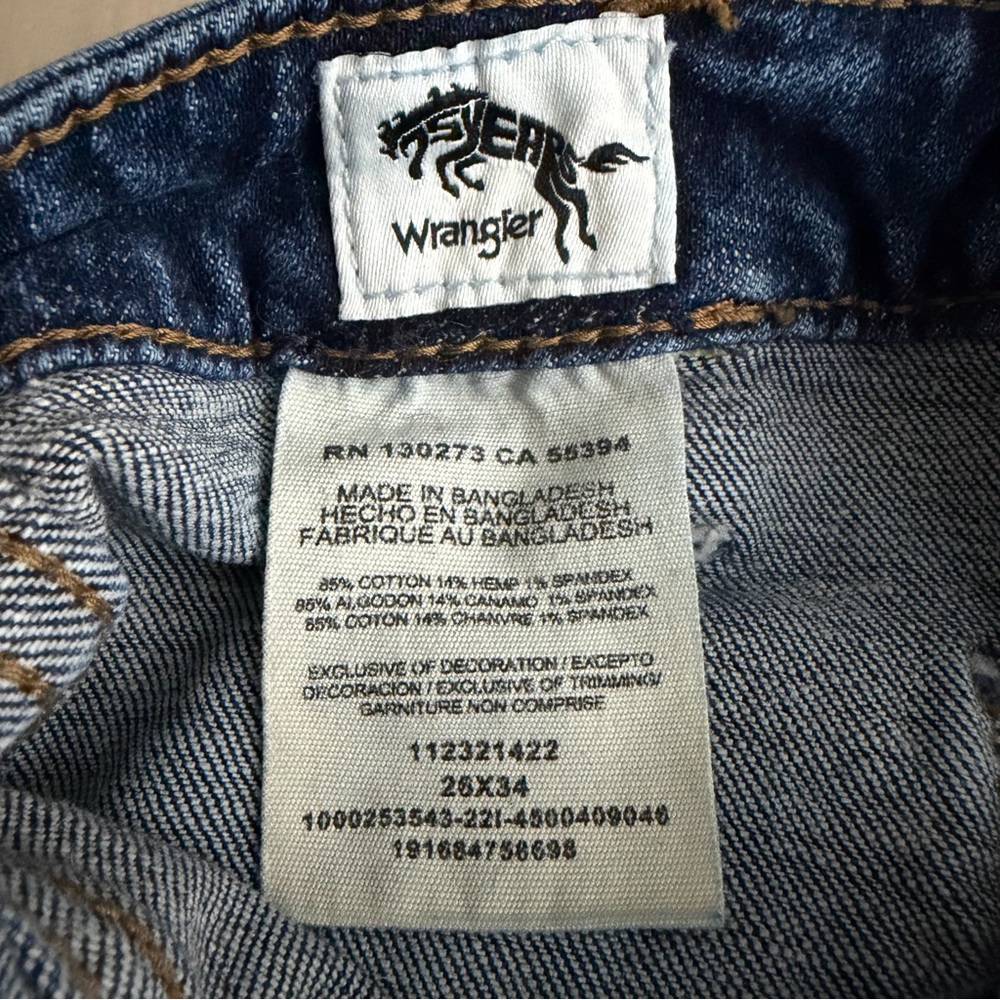 Wrangler Womens Retro Trumpet Flare Jeans 26x34 High Rise Bell Bottom 75th Anniv - Picture 11 of 16